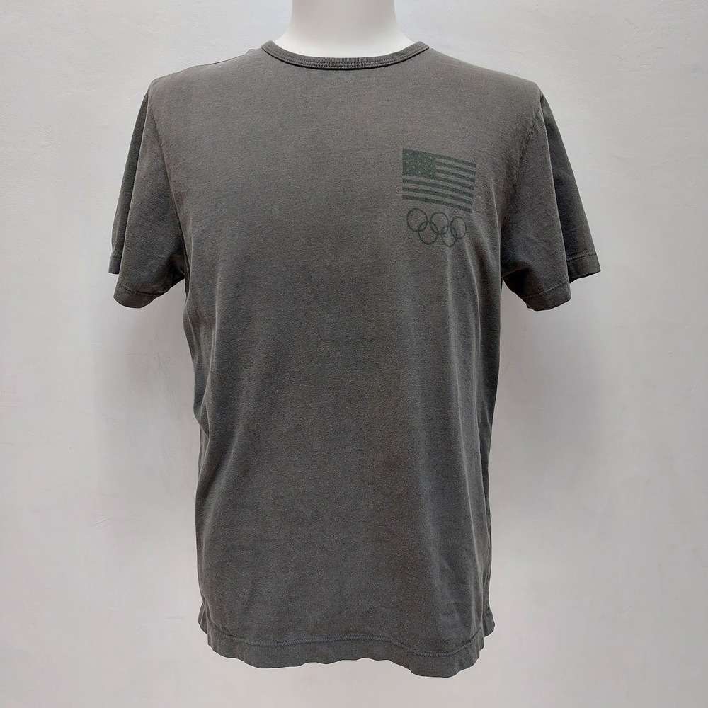 Hiro Clark T-Shirt Men's M Grey Team USA Olympic Rings Flag Sporty Americana